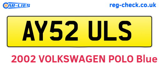 AY52ULS are the vehicle registration plates.