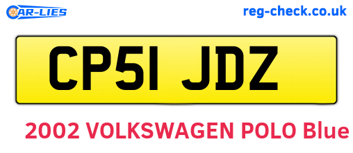 CP51JDZ are the vehicle registration plates.