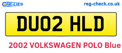 DU02HLD are the vehicle registration plates.