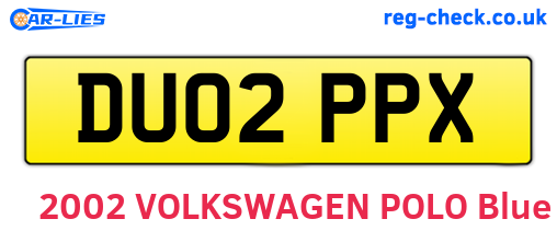 DU02PPX are the vehicle registration plates.