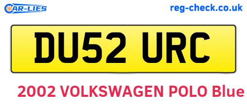 DU52URC are the vehicle registration plates.