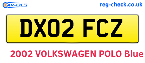 DX02FCZ are the vehicle registration plates.