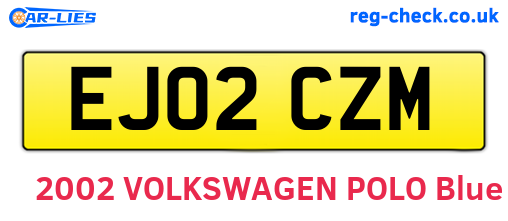 EJ02CZM are the vehicle registration plates.