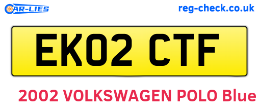 EK02CTF are the vehicle registration plates.