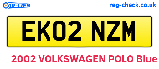 EK02NZM are the vehicle registration plates.