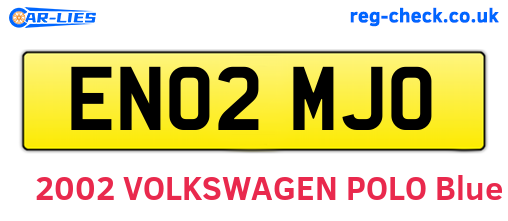 EN02MJO are the vehicle registration plates.