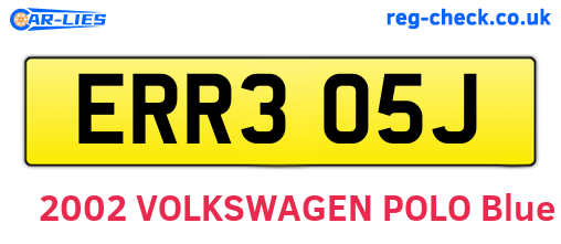 ERR305J are the vehicle registration plates.