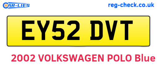 EY52DVT are the vehicle registration plates.