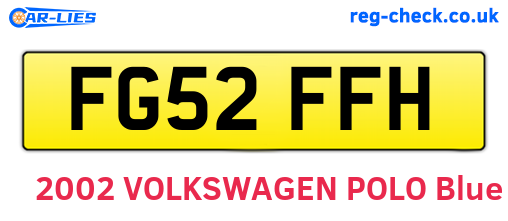 FG52FFH are the vehicle registration plates.