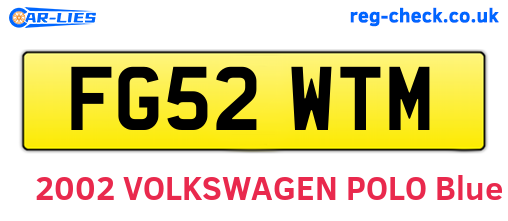 FG52WTM are the vehicle registration plates.