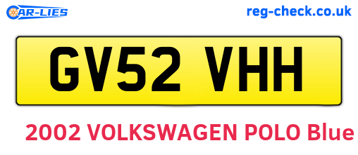 GV52VHH are the vehicle registration plates.