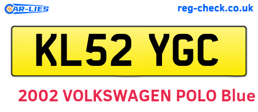 KL52YGC are the vehicle registration plates.
