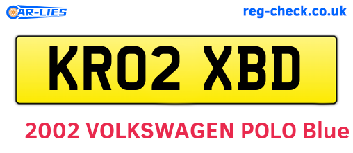 KR02XBD are the vehicle registration plates.