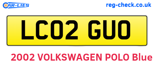 LC02GUO are the vehicle registration plates.