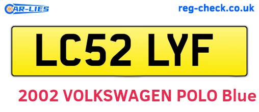 LC52LYF are the vehicle registration plates.