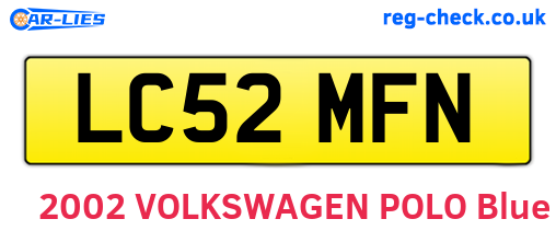 LC52MFN are the vehicle registration plates.