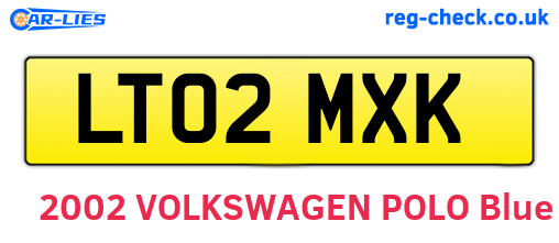 LT02MXK are the vehicle registration plates.