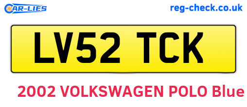 LV52TCK are the vehicle registration plates.