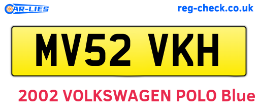 MV52VKH are the vehicle registration plates.