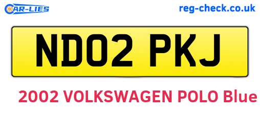 ND02PKJ are the vehicle registration plates.