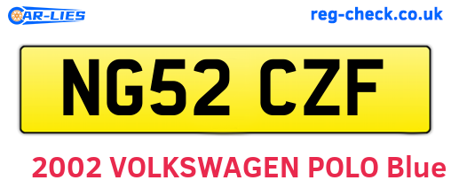 NG52CZF are the vehicle registration plates.