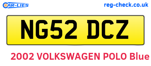 NG52DCZ are the vehicle registration plates.