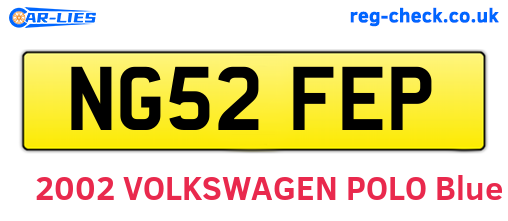 NG52FEP are the vehicle registration plates.