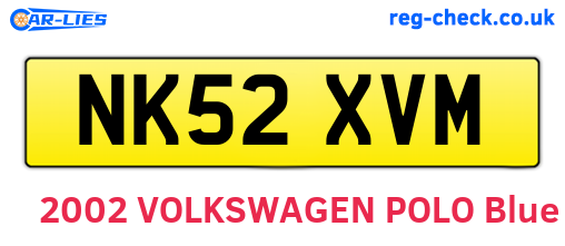 NK52XVM are the vehicle registration plates.