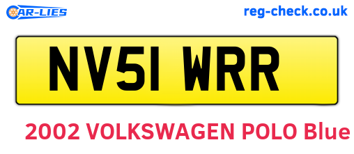 NV51WRR are the vehicle registration plates.