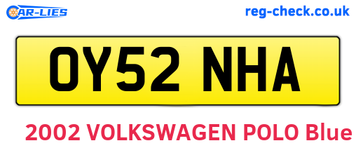 OY52NHA are the vehicle registration plates.