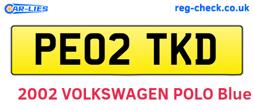 PE02TKD are the vehicle registration plates.