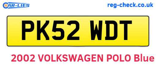 PK52WDT are the vehicle registration plates.