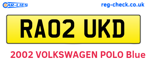 RA02UKD are the vehicle registration plates.