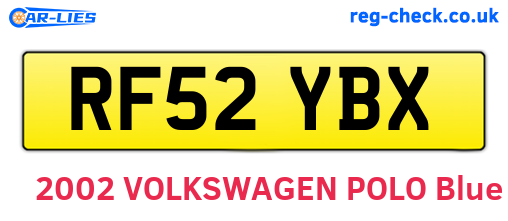 RF52YBX are the vehicle registration plates.