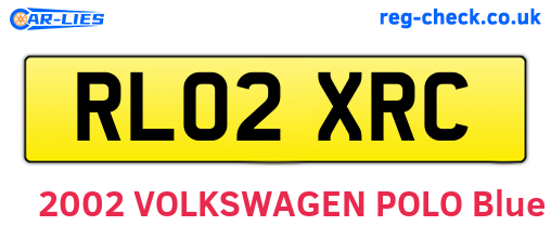 RL02XRC are the vehicle registration plates.