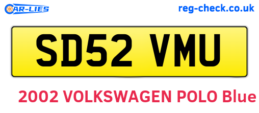 SD52VMU are the vehicle registration plates.