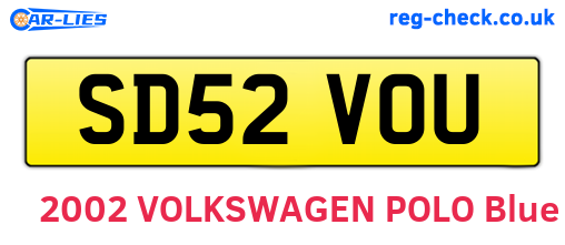 SD52VOU are the vehicle registration plates.