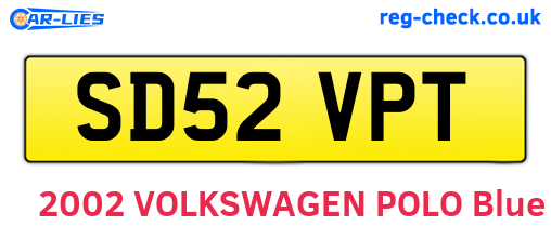 SD52VPT are the vehicle registration plates.