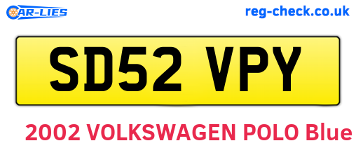 SD52VPY are the vehicle registration plates.