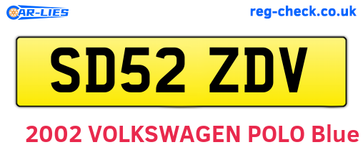 SD52ZDV are the vehicle registration plates.