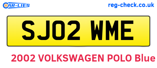 SJ02WME are the vehicle registration plates.