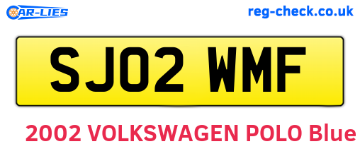 SJ02WMF are the vehicle registration plates.