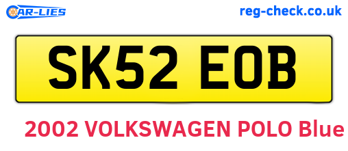 SK52EOB are the vehicle registration plates.
