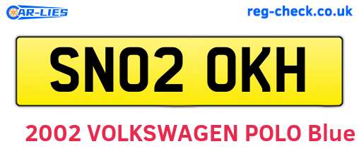 SN02OKH are the vehicle registration plates.