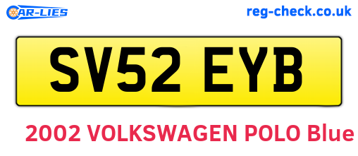 SV52EYB are the vehicle registration plates.