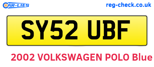 SY52UBF are the vehicle registration plates.