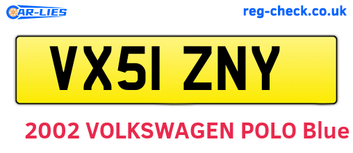 VX51ZNY are the vehicle registration plates.