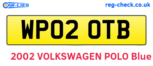 WP02OTB are the vehicle registration plates.