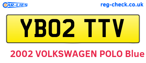 YB02TTV are the vehicle registration plates.