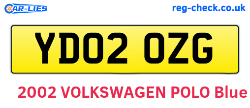 YD02OZG are the vehicle registration plates.